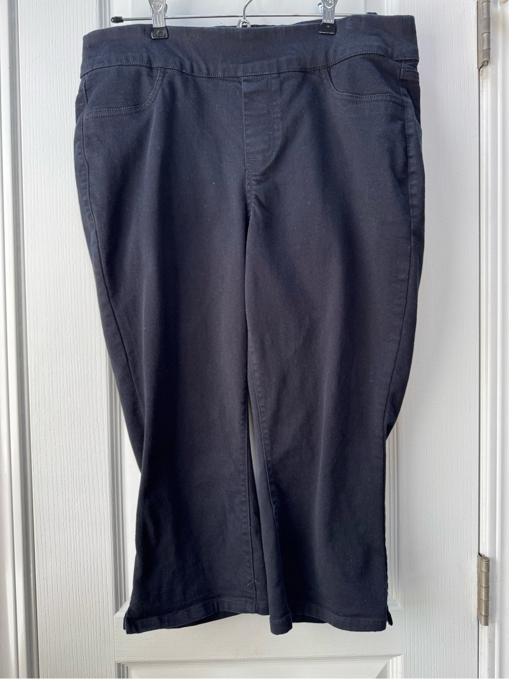 Lane Bryant Black Capri Jeans - Stretch Pull-On